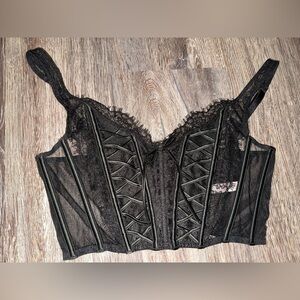 Victoria's Secret VS Black Corset Mesh Lace Bra